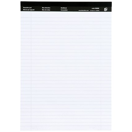 5 Star Executive Pad, A4, Ruled & Perforated White Paper, 50 Sheets, Pack of 10