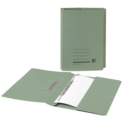 5 Star Pocket Transfer Files, 285gsm, Foolscap, Green, Pack of 25