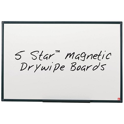 5 Star Lightweight Magnetic Drywipe Board, Detachable Pen Tray, W1200xH900mm