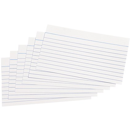 5 Star Record Cards, Ruled Both Sides, 127x76mm, White, Pack of 100