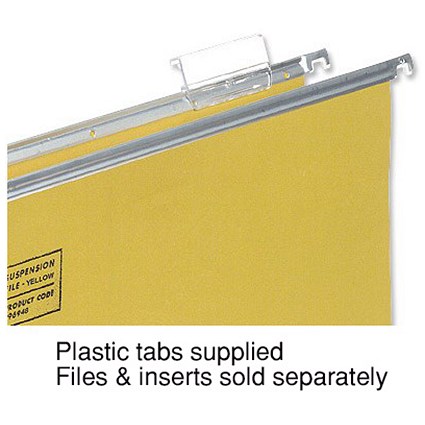 5 Star Clenched Bar Suspension File Tabs, Clear, Pack of 50