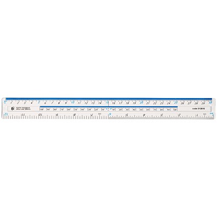 5 Star Shatter-resistant Ruler, Plastic, Metric and Imperial Markings, 300mm, Clear