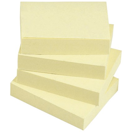 5 Star Sticky Notes, 38x51mm, Yellow, Pack of 12 x 100 Notes