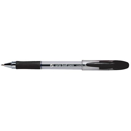 5 Star Grip Ball Pen, 0.5mm Line, Black, Pack of 12