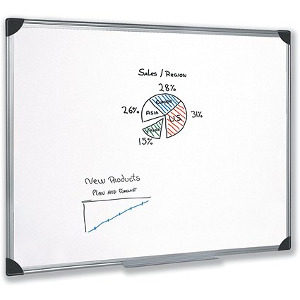 5 Star Magnetic Whiteboard, Aluminium Frame, W1200xH900mm