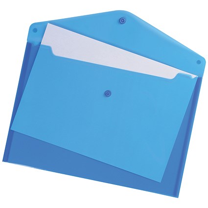 5 Star A4 Envelope Wallets, Blue, Pack of 5