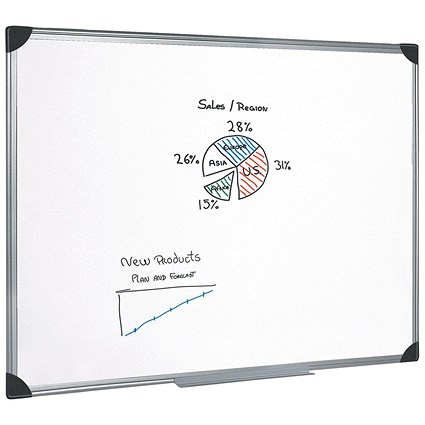 5 Star Magnetic Whiteboard, Aluminium Frame, W1800xH1200mm