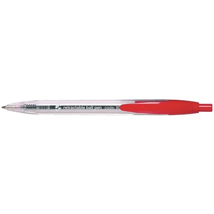 5 Star Ball Pen Retractable, Red, Pack of 10