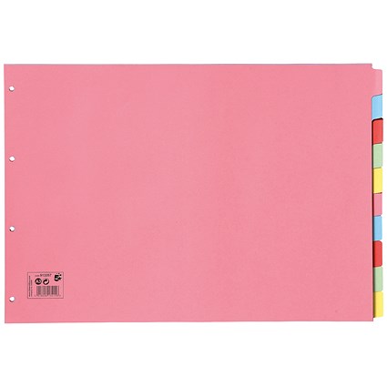 5 Star Subject Dividers, Landscape, 10-Part, A3, Assorted