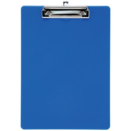 5 Star A4 Durable Plastic Clipboard - Transparent Blue