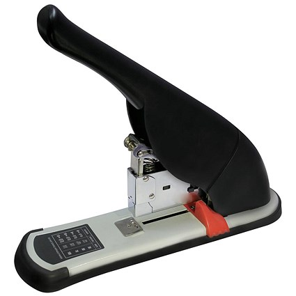 5 Star Heavy Duty Lever Arm Stapler, All Steel, Capacity: 100 Sheets, Black