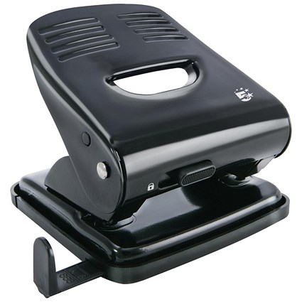 5 Star 2-Hole Punch, Black, Punch capacity: 30 Sheets