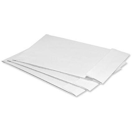 5 Star C4 Gusset Envelopes with Window, 25mm Gusset, Peel and Seal, White, Pack of 125