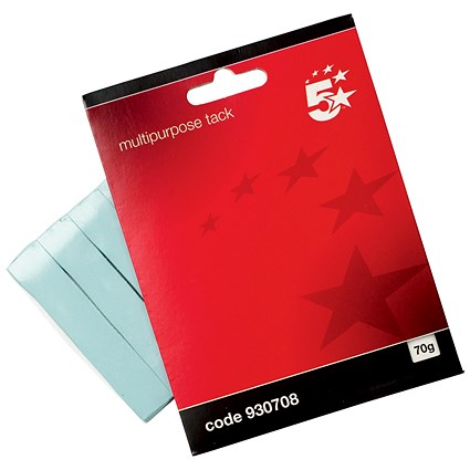 5 Star Multipurpose Sticky Tack, Blue, 70g, Pack of 12