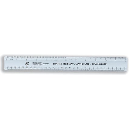 5 Star Plastic Ruler, Shatter-resistant, 300mm, Blue Tint, Pack of 10