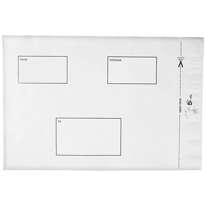 5 Star Opaque Polythene Envelopes, C4, Peel & Seal, White, Pack of 100