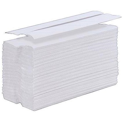 5 Star C-Fold Hand Towel, 1-Ply, White, 24 Sleeves of 100 Towels