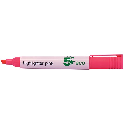 5 Star Eco Highlighters, Pink, Pack of 10