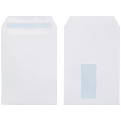 5 Star C5 Window Envelopes, Self Seal, 90gsm, White, Pack of 500