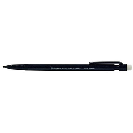 5 Star Mechanical Pencil Retractable Disposable with 0.7mm Lead Black Barrel [Pack 10]