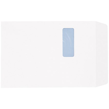 5 Star C4 Envelopes with Window, White, Press Seal, 90gsm, Pack of 250