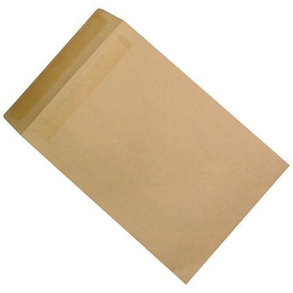 5 Star Plain C4 Envelopes, Manilla, Press Seal, 115gsm, Pack of 250