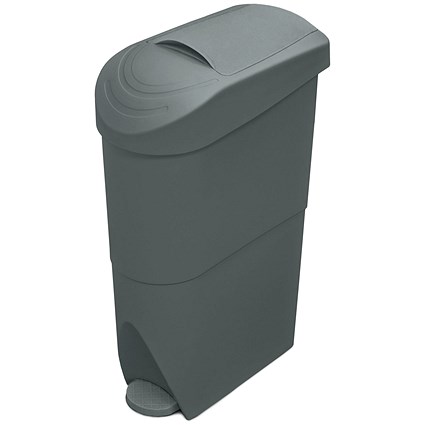 Pedal Operated Sanitay Bin, 20 Litre, Grey