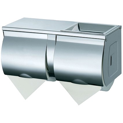 Double Toilet Roll Holder, Stainless Steel