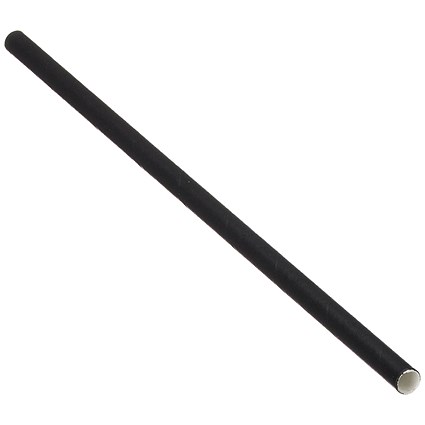 Paper Straw, 200mm x 6mm, Black, Pack of 5000