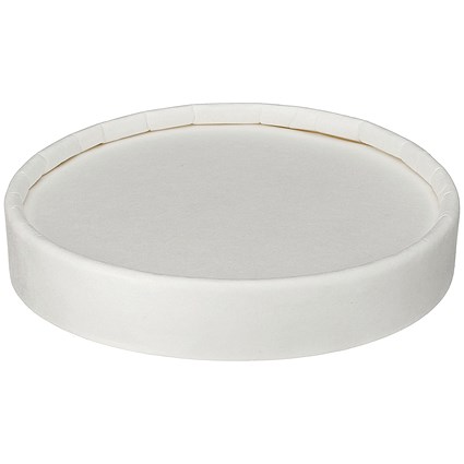 Soup Cup PP Lined Lid, Assorted Sizes, White, Pack of 500