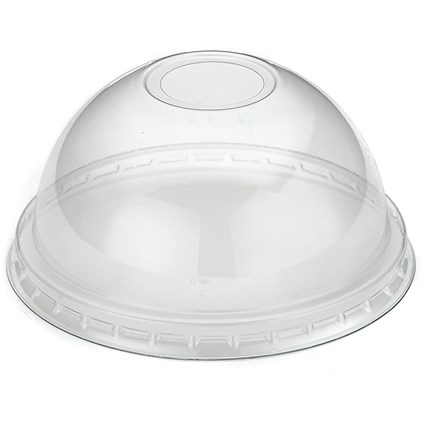 Go-Chill Recyclable PET Domed Lid with Hole, 9oz, Clear, Pack of 1000