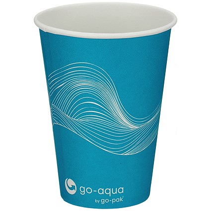 Go-Aqua Single Wall PE Lined Paper Water Cup, 7oz, Blue, Pack of 1000