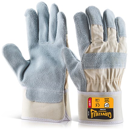 Glovezilla Cut Resistant Rigger Gloves, White, Medium