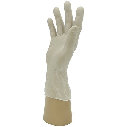 Shield GD47 Clear Vinyl Powdered Disposable Gloves, Size Small, Clear, Pack of 100