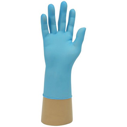 Handsafe GN90 Blue Nitrile Powder Free Examination Gloves, Size Small, Blue, Pack of 10