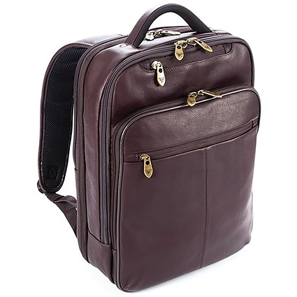 Falcon Full Grain Luxury Leather Laptop Backpack, For up to 15.6 Inch Laptops, Brown