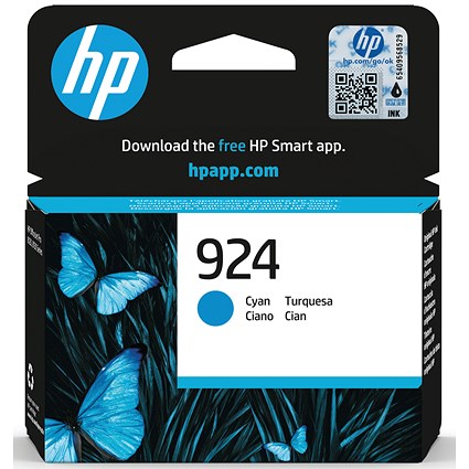 HP 924 4K0U3NE Ink Cartridge, Cyan