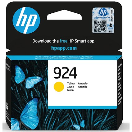 HP 924 4K0U5NE Ink Cartridge, Yellow