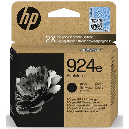 HP 924E EvoMore Ink Cartridge High Yield Black 4K0V0NE