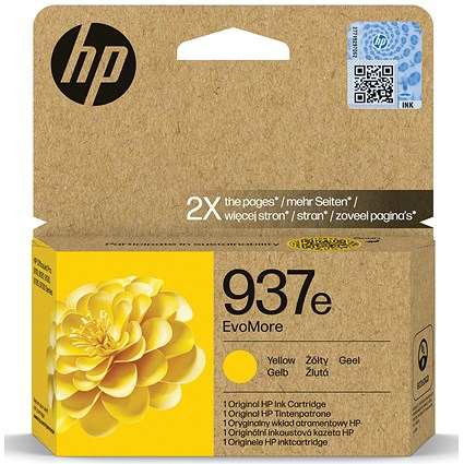 HP 937E EvoMore Ink Cartridge High Yield Yellow 4S6W8NE