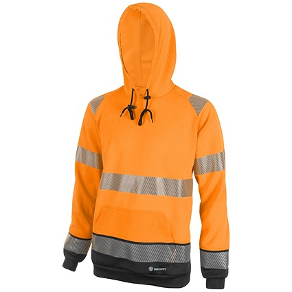 Beeswift High Visibility Two Tone Hoodie, Orange & Black, Medium