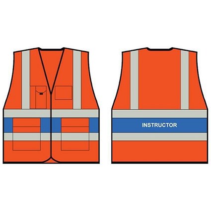 Beeswift Orange Executive "Instructor" Hi-Vis Vest, Orange & Blue, Large