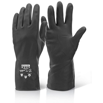 Beeswift House Hold Heavy Weight Rubber Gloves, Black, Large