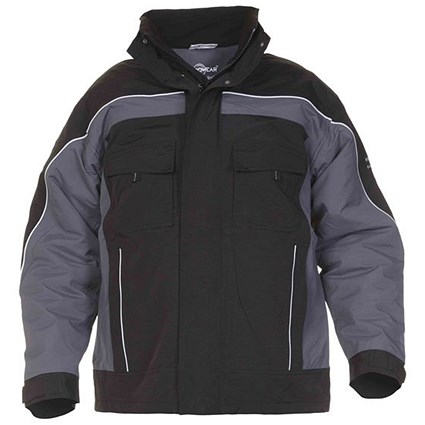 Hydrowear Rimini Simply No Sweat Waterproof Fixed Lining Pilot Jacket, Black & Grey, XL