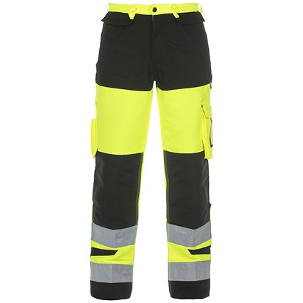 Hydrowear Hertford High Visibility Two Tone Trousers, Saturn Yellow & Black, 28