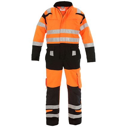 Hydrowear Hove High Visibility Two Tone Coveralls, Orange & Black, 38