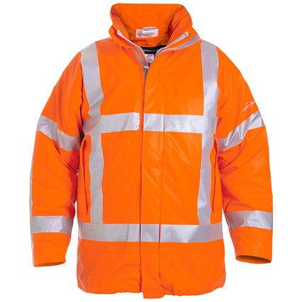 Hydrowear Norfolk Multi Hydrosoft Flame Retardant Anti-Static Waterproof Lined Parka, Orange, Large