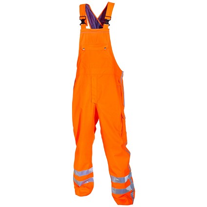 Hydrowear Utting Simply No Sweat High Visibility Waterproof Bib & Brace, Orange, 3XL