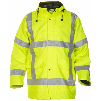 Hydrowear Uithoorn Simply No Sweat High Visibility Waterproof Parka, Saturn Yellow, 4XL