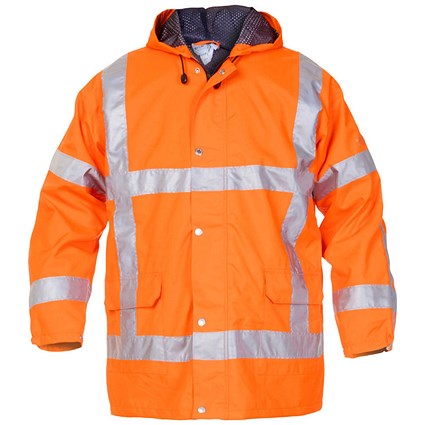 Hydrowear Uitdam Simply No Sweat High Visibility Waterproof Jacket, Orange, 4XL